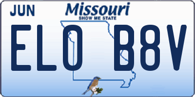 MO license plate EL0B8V