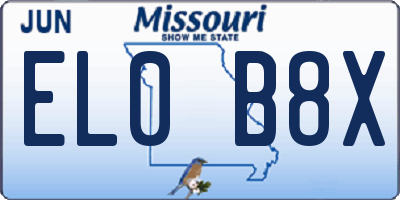 MO license plate EL0B8X