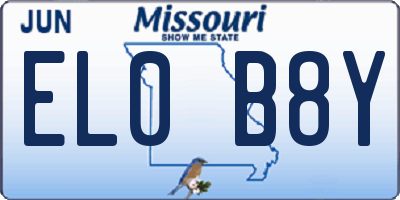 MO license plate EL0B8Y