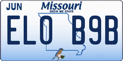 MO license plate EL0B9B
