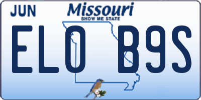 MO license plate EL0B9S