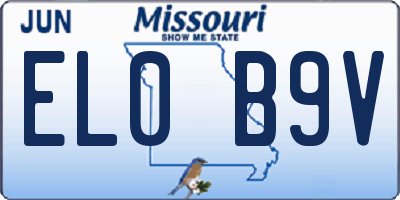 MO license plate EL0B9V