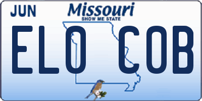 MO license plate EL0C0B