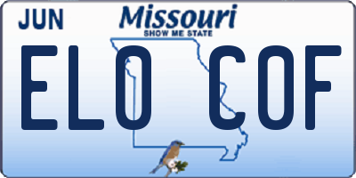 MO license plate EL0C0F