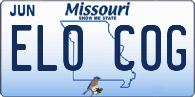 MO license plate EL0C0G