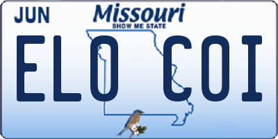 MO license plate EL0C0I