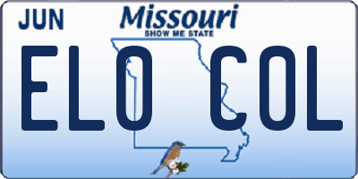 MO license plate EL0C0L