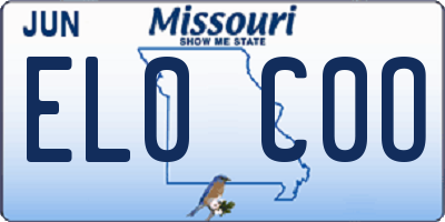 MO license plate EL0C0O