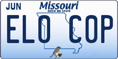 MO license plate EL0C0P