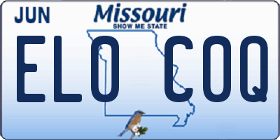 MO license plate EL0C0Q
