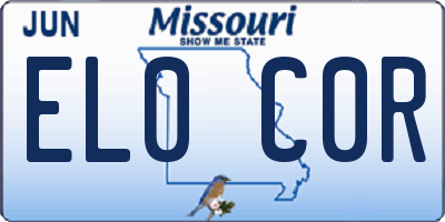 MO license plate EL0C0R