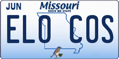MO license plate EL0C0S