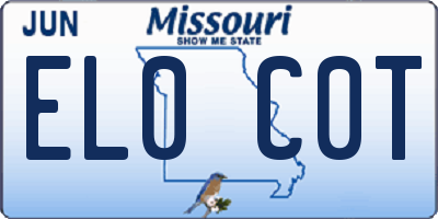 MO license plate EL0C0T