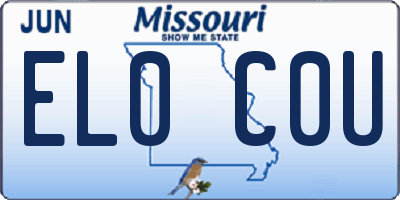 MO license plate EL0C0U