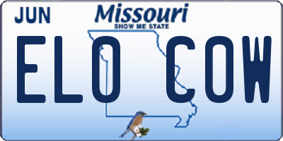 MO license plate EL0C0W