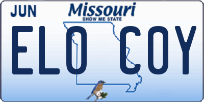 MO license plate EL0C0Y