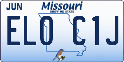 MO license plate EL0C1J
