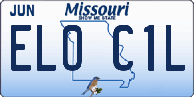 MO license plate EL0C1L