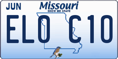 MO license plate EL0C1O