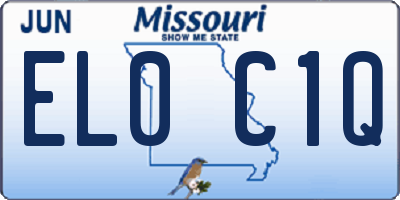 MO license plate EL0C1Q