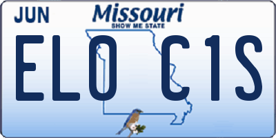 MO license plate EL0C1S