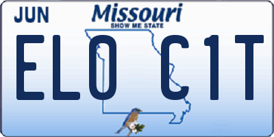 MO license plate EL0C1T