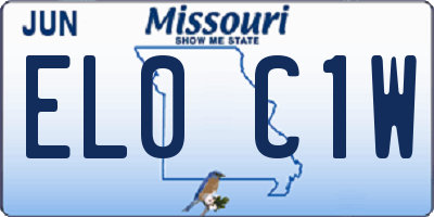 MO license plate EL0C1W