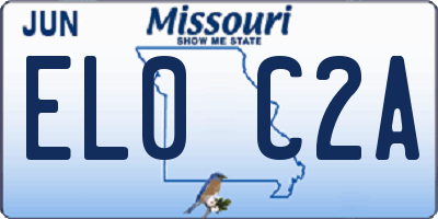 MO license plate EL0C2A