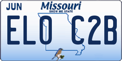 MO license plate EL0C2B