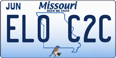 MO license plate EL0C2C