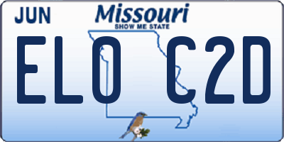 MO license plate EL0C2D