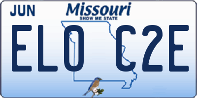 MO license plate EL0C2E