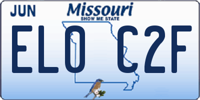 MO license plate EL0C2F
