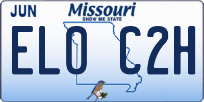 MO license plate EL0C2H