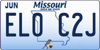 MO license plate EL0C2J