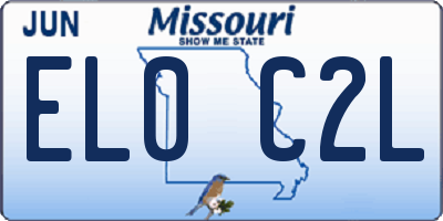 MO license plate EL0C2L