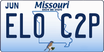 MO license plate EL0C2P
