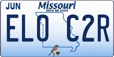 MO license plate EL0C2R