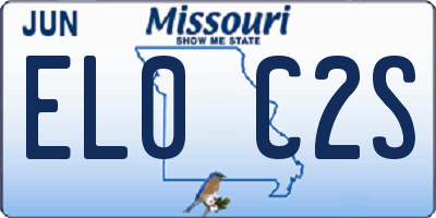 MO license plate EL0C2S