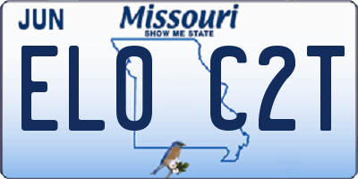 MO license plate EL0C2T