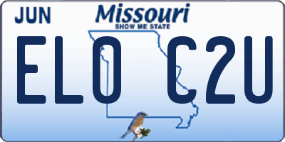 MO license plate EL0C2U
