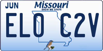 MO license plate EL0C2V