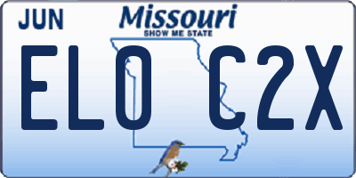 MO license plate EL0C2X