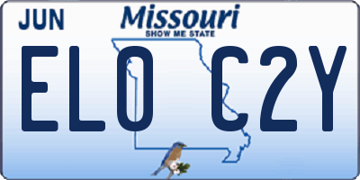 MO license plate EL0C2Y