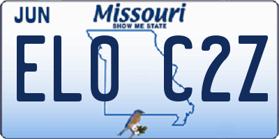 MO license plate EL0C2Z