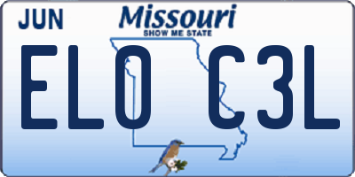 MO license plate EL0C3L