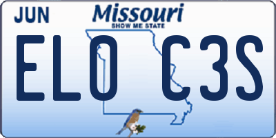 MO license plate EL0C3S
