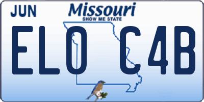 MO license plate EL0C4B