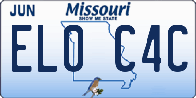 MO license plate EL0C4C