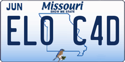 MO license plate EL0C4D